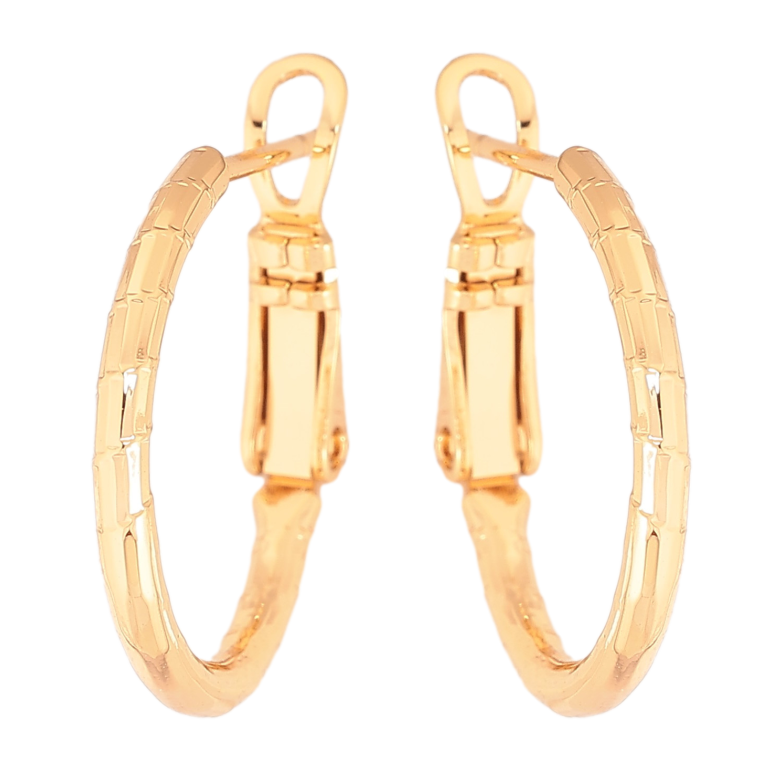 Сережки Xuping колір Позолота 18K кільця (конго) "Декоративний візерунок" ø 2см фото №21
