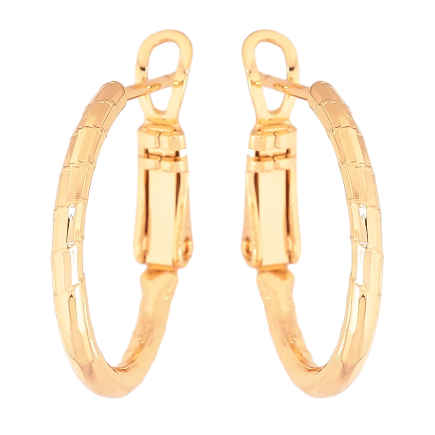 Серьги Xuping цвет Позолота 18K кольца (конго) "Декоративный узор" ø 2см фото №1