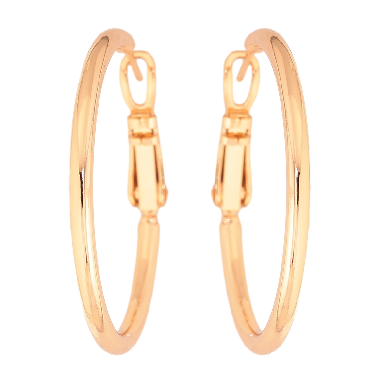 Сережки Xuping колір Позолота 18K кільця (конго) "Класика" ø 3см фото №1 Сережки Xuping колір Позолота 18K кільця (конго) "Класика" ø 3см фото №1