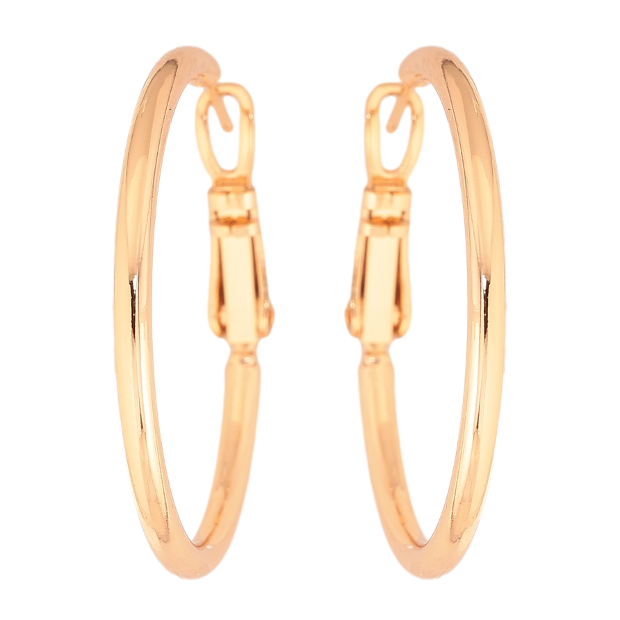 Сережки Xuping колір Позолота 18K кільця (конго) "Класика" ø 3см фото №1 Сережки Xuping колір Позолота 18K кільця (конго) "Класика" ø 3см фото №1