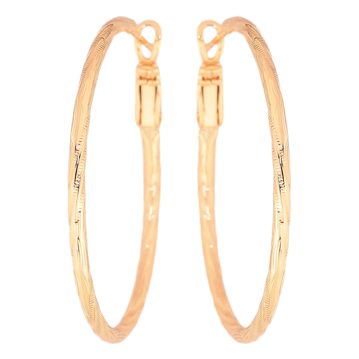 Серьги Xuping цвет Позолота 18K кольца (конго) "Декоративный узор" ø 4см фото №18