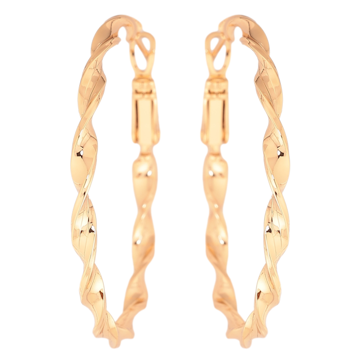 Серьги Xuping цвет Позолота 18K кольца (конго) "Декоративный узор" ø 4см фото №8