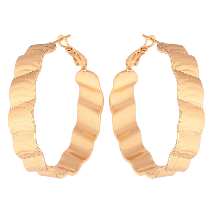 Серьги Xuping цвет Позолота 18K кольца (конго) "Декоративный узор" ø 4см фото №14