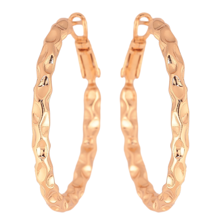 Серьги Xuping цвет Позолота 18K кольца (конго) "Декоративный узор" ø 3,5см фото №19