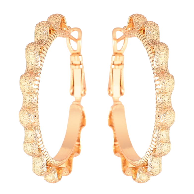 Серьги Xuping цвет Позолота 18K кольца (конго) "Декоративный узор" ø 3,5см фото №2 Серьги Xuping цвет Позолота 18K кольца (конго) "Декоративный узор" ø 3,5см фото №2