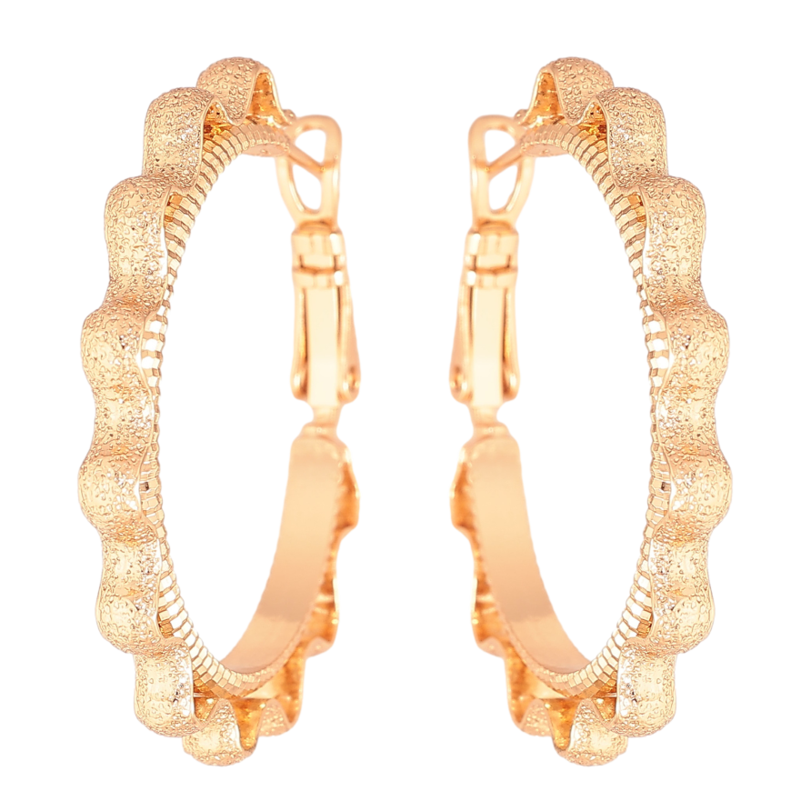 Серьги Xuping цвет Позолота 18K кольца (конго) "Декоративный узор" ø 3,5см фото №1 Серьги Xuping цвет Позолота 18K кольца (конго) "Декоративный узор" ø 3,5см фото №1