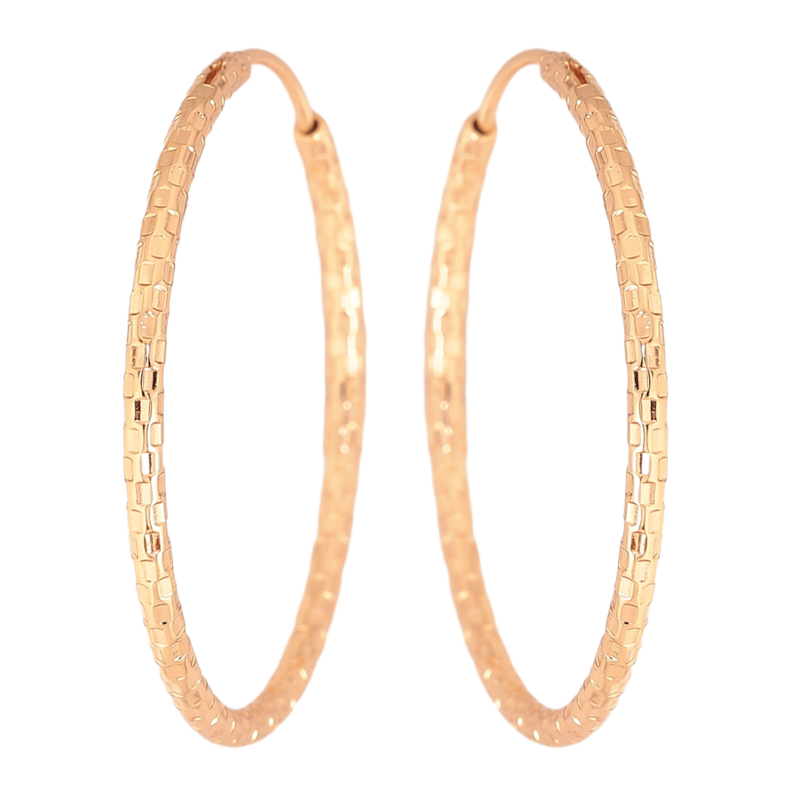 Серьги Xuping цвет Позолота 18K кольца (конго) "Декоративный узор" ø 3.8см фото №1