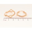 Серьги Xuping цвет Позолота 18K замок-булавка "Декоративный узор" ø 2см фото №2