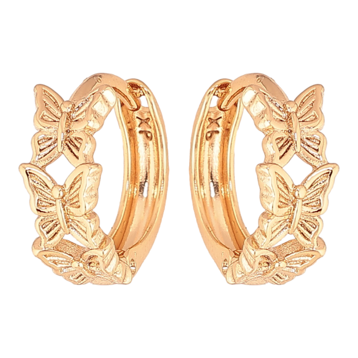Серьги Xuping цвет Позолота 18K колечки "Бабочки"  фото №24