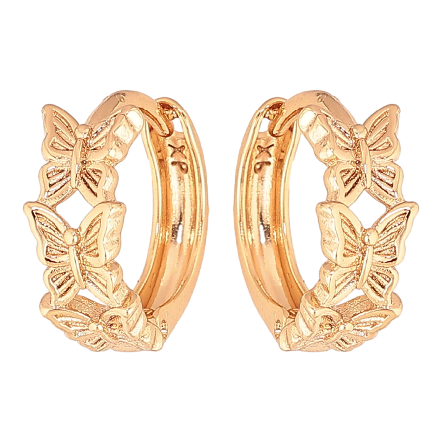Серьги Xuping цвет Позолота 18K колечки "Бабочки" фото №1 Серьги Xuping цвет Позолота 18K колечки "Бабочки" фото №1
