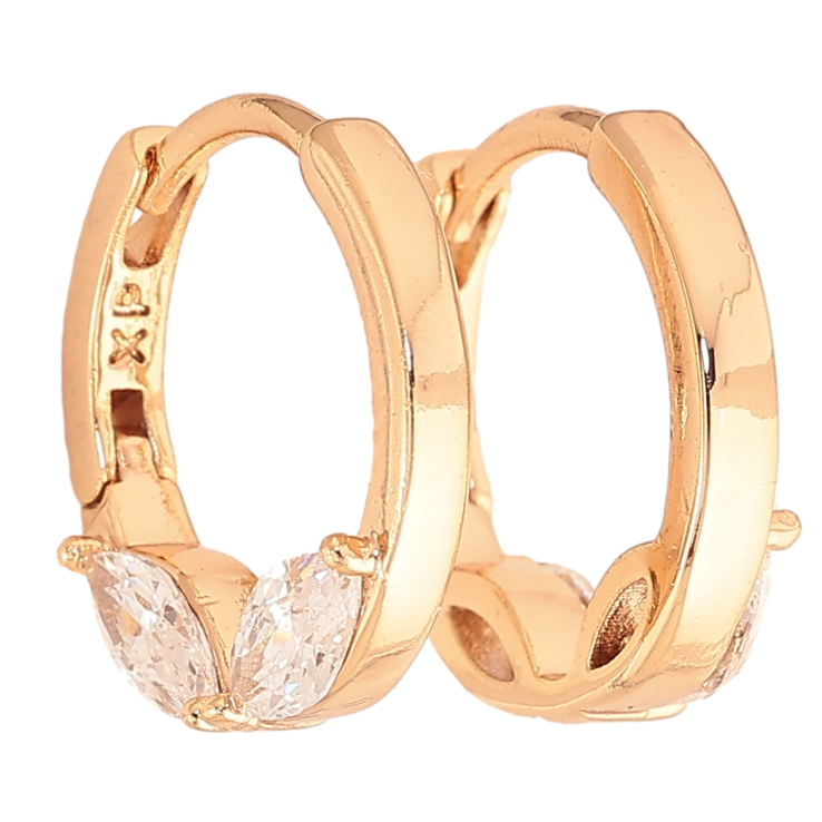 Серьги Xuping цвет Позолота 18K колечки "Боковой узор с кристаллами" фото №5 Серьги Xuping цвет Позолота 18K колечки "Боковой узор с кристаллами" фото №5