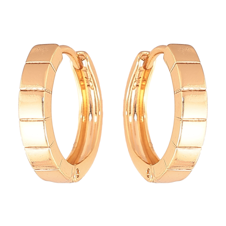 Серьги Xuping цвет Позолота 18K колечки "Декоративный узор" фото №4 Серьги Xuping цвет Позолота 18K колечки "Декоративный узор" фото №4