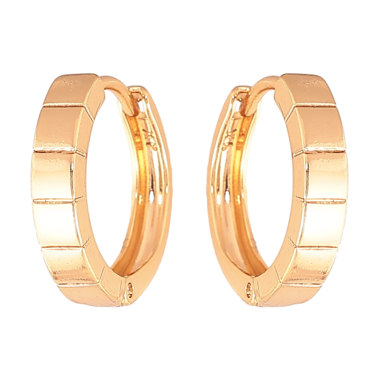 Сережки Xuping колір Позолота 18K колечка "Декоративний візерунок" фото №5