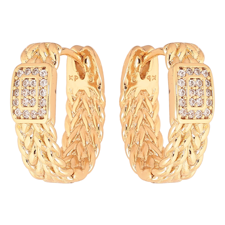 Серьги Xuping цвет Позолота 18K колечки "Декоративный узор с кристаллами" фото №16 Серьги Xuping цвет Позолота 18K колечки "Декоративный узор с кристаллами" фото №16