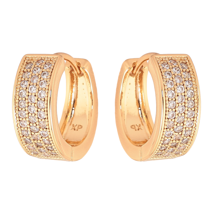 Серьги Xuping цвет Позолота 18K колечки "Инкрустация кристаллами" фото №1 Серьги Xuping цвет Позолота 18K колечки "Инкрустация кристаллами" фото №1