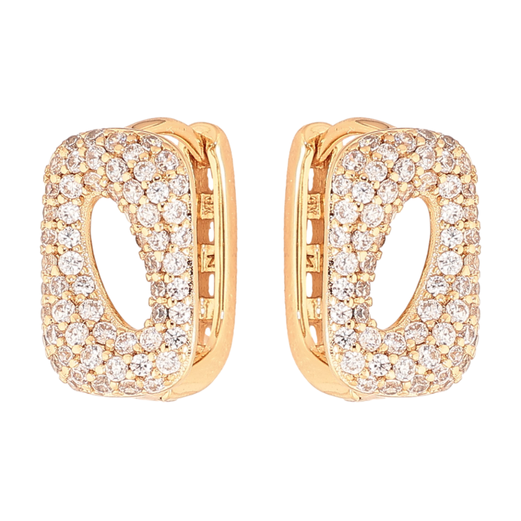 Серьги Xuping цвет Позолота 18K колечки "Инкрустация кристаллами" фото №5 Серьги Xuping цвет Позолота 18K колечки "Инкрустация кристаллами" фото №5