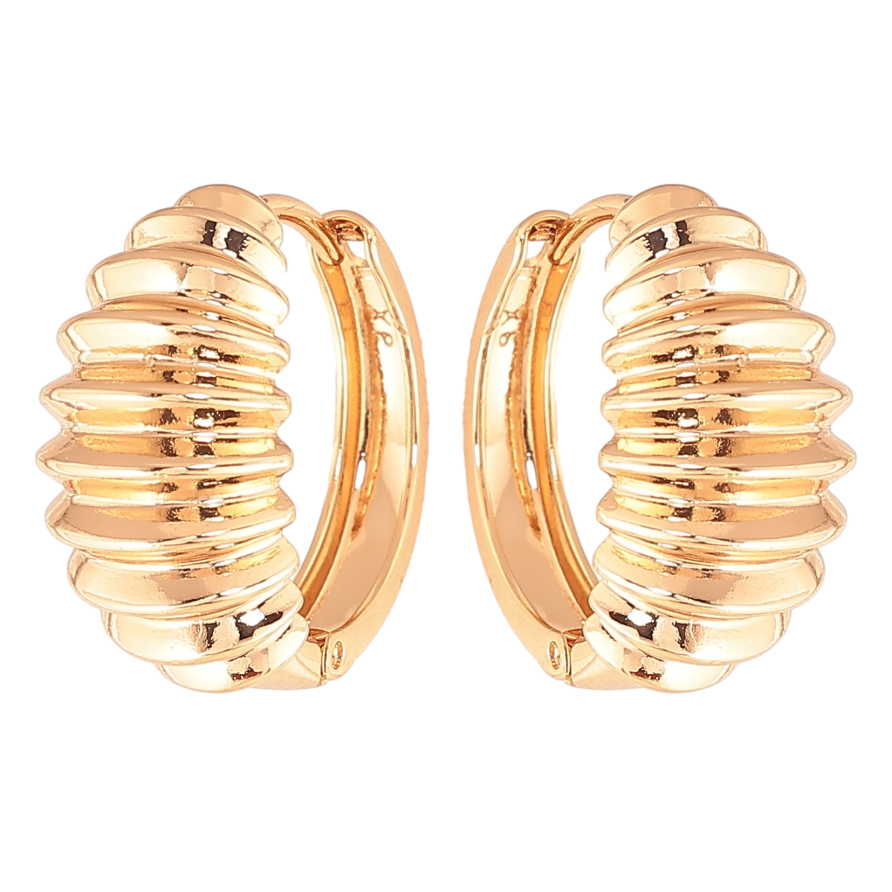 Серьги Xuping цвет Позолота 18K колечки "Декоративный узор"  фото №1