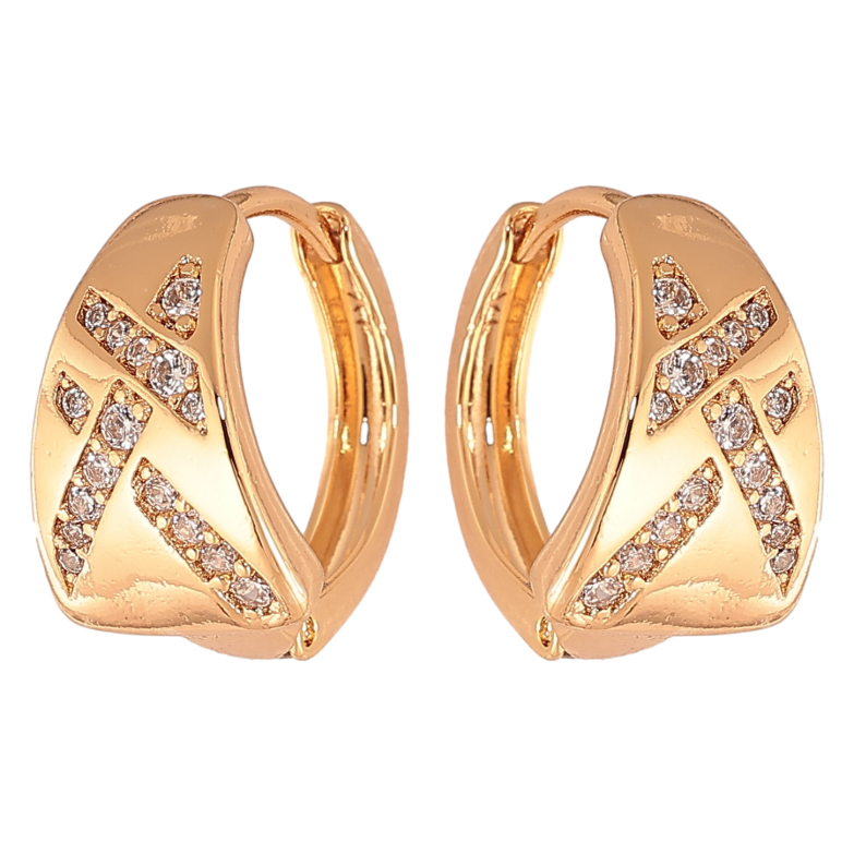Сережки Xuping колір Позолота 18K колечка "Візерунок з кристалами" фото №16 Сережки Xuping колір Позолота 18K колечка "Візерунок з кристалами" фото №16