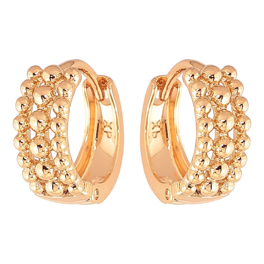 Серьги Xuping цвет Позолота 18K колечки "Декоративный узор" фото №1 Серьги Xuping цвет Позолота 18K колечки "Декоративный узор" фото №1