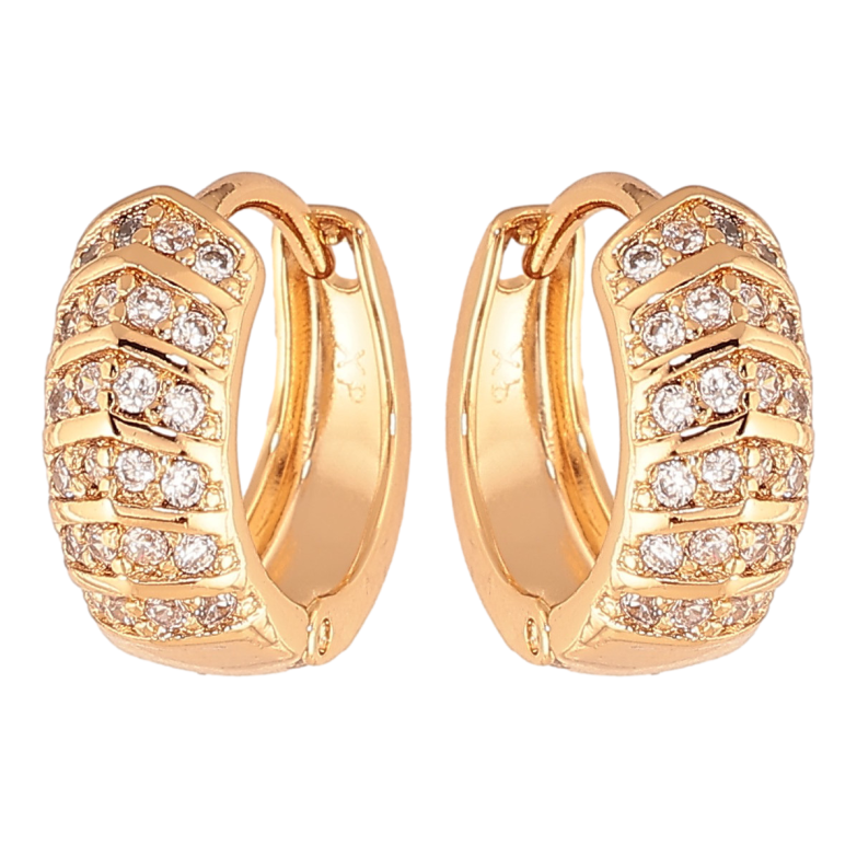 Сережки Xuping колір Позолота 18K колечка "Інкрустація кристалами" фото №9 Сережки Xuping колір Позолота 18K колечка "Інкрустація кристалами" фото №9