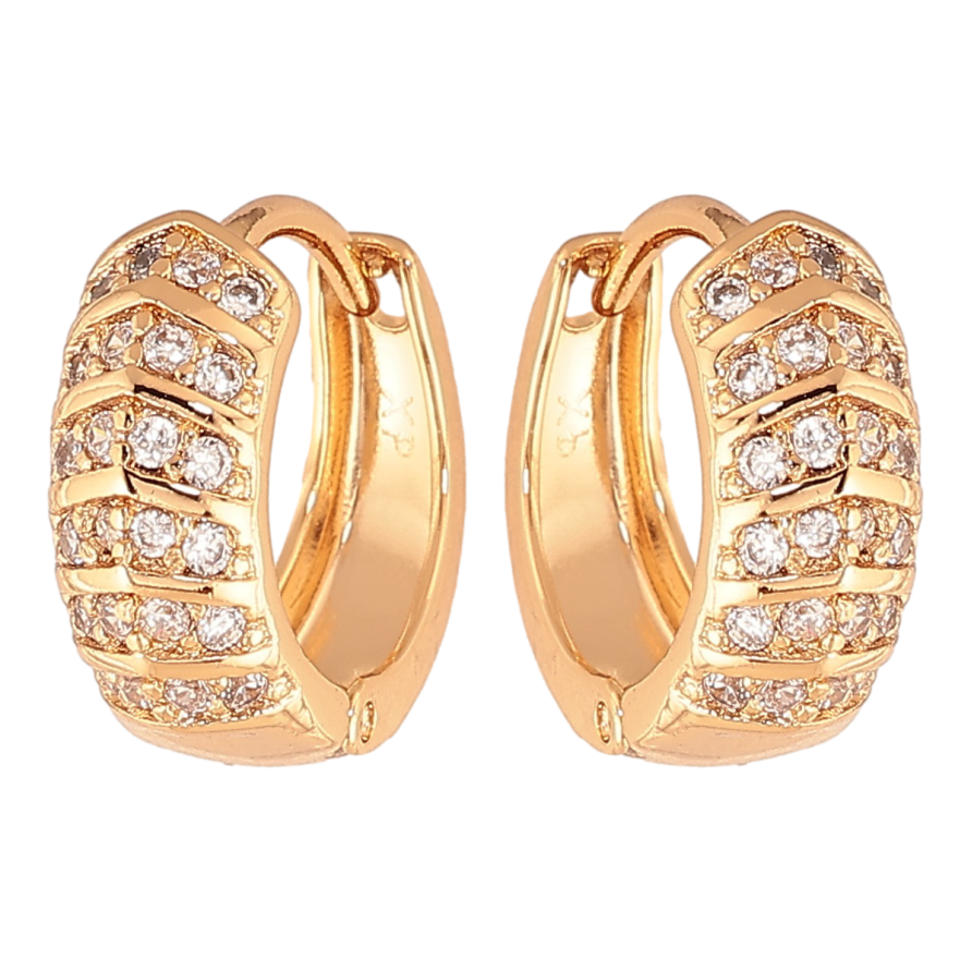 Сережки Xuping колір Позолота 18K колечка "Інкрустація кристалами" фото №1 Сережки Xuping колір Позолота 18K колечка "Інкрустація кристалами" фото №1