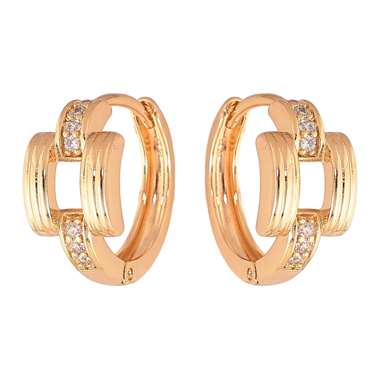 Серьги Xuping цвет Позолота 18K колечки "Узор с кристаллами" фото №10 Серьги Xuping цвет Позолота 18K колечки "Узор с кристаллами" фото №10