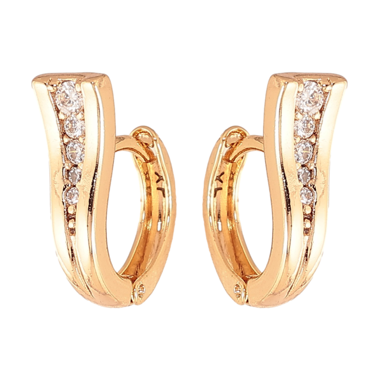 Серьги Xuping цвет Позолота 18K колечки "Узор с кристаллами" фото №23 Серьги Xuping цвет Позолота 18K колечки "Узор с кристаллами" фото №23