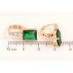 Серьги Xuping цвет Позолота 18K колечки "Узор с зелеными кристаллами" фото №2 Серьги Xuping цвет Позолота 18K колечки "Узор с зелеными кристаллами" фото №2