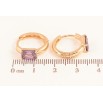 Сережки Xuping колір Позолота 18K колечка "Візерунок з бузковими кристалами" фото №2 Сережки Xuping колір Позолота 18K колечка "Візерунок з бузковими кристалами" фото №2
