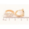 Серьги Xuping цвет Позолота 18K колечки "Узор с кристаллами"  фото №2