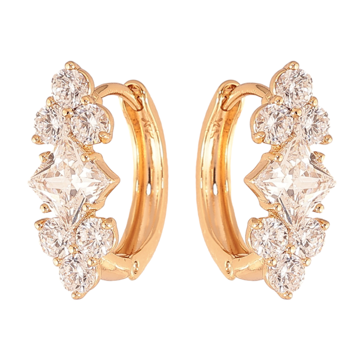 Серьги Xuping цвет Позолота 18K колечки "Узор с кристаллами" фото №21 Серьги Xuping цвет Позолота 18K колечки "Узор с кристаллами" фото №21
