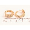 Серьги Xuping цвет Позолота 18K колечки "Узор с кристаллами"  фото №2