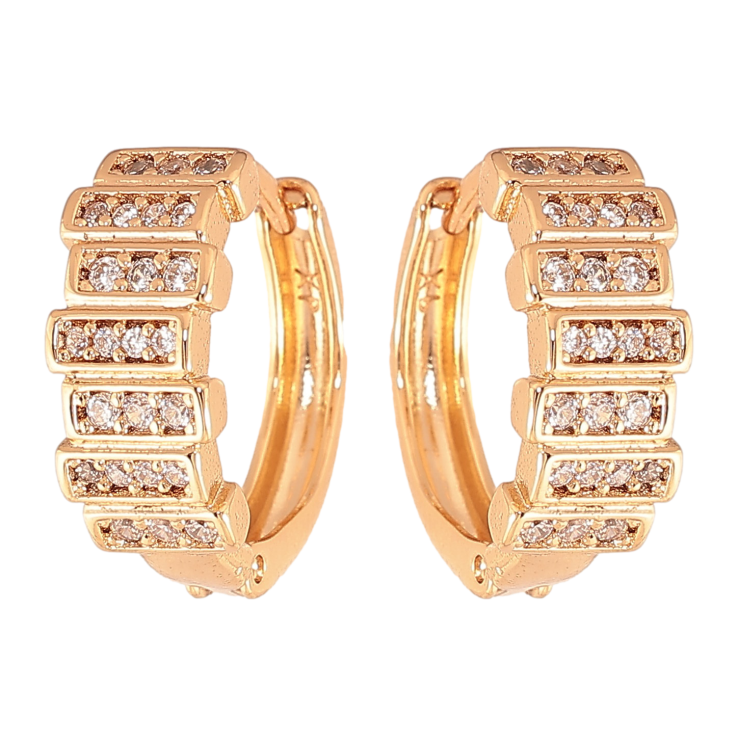 Серьги Xuping цвет Позолота 18K колечки "Узор с кристаллами" фото №16 Серьги Xuping цвет Позолота 18K колечки "Узор с кристаллами" фото №16