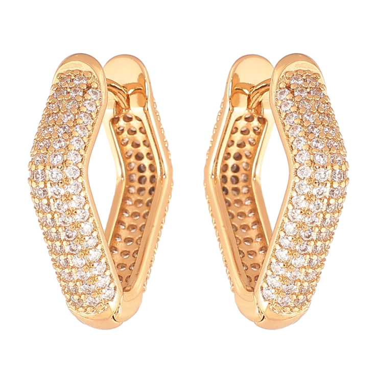 Серьги Xuping цвет Позолота 18K колечки "Инкрустация кристаллами" фото №11 Серьги Xuping цвет Позолота 18K колечки "Инкрустация кристаллами" фото №11