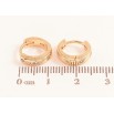 Серьги Xuping цвет Позолота 18K колечки "Узор с кристаллами"  фото №2