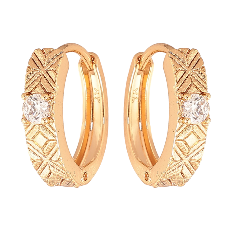 Серьги Xuping цвет Позолота 18K колечки "Узор с кристаллами" фото №22 Серьги Xuping цвет Позолота 18K колечки "Узор с кристаллами" фото №22