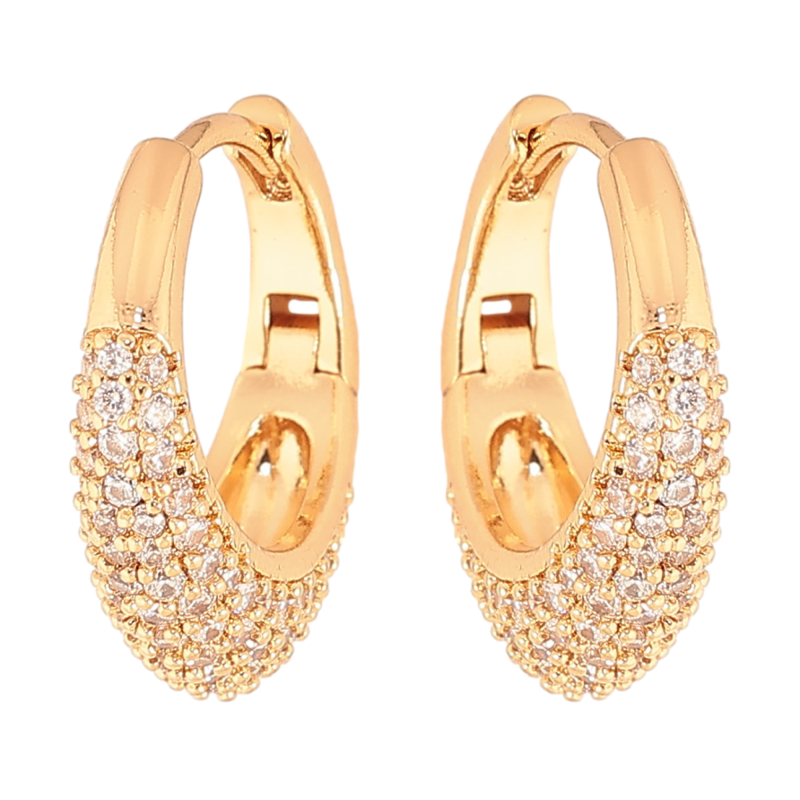 Сережки Xuping колір Позолота 18K колечка "Інкрустація кристалами" фото №1 Сережки Xuping колір Позолота 18K колечка "Інкрустація кристалами" фото №1