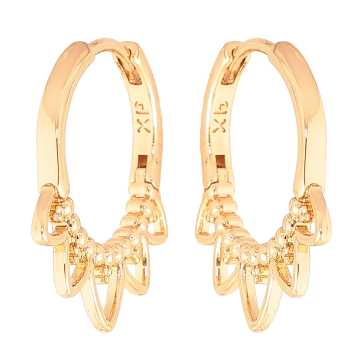 Серьги Xuping цвет Позолота 18K колечки "Декоративный узор"  фото №19