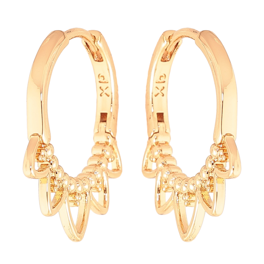 Серьги Xuping цвет Позолота 18K колечки "Декоративный узор"  фото №1