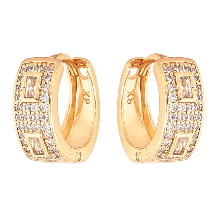 Серьги Xuping цвет Позолота 18K колечки "Узор с кристаллами" фото №24 Серьги Xuping цвет Позолота 18K колечки "Узор с кристаллами" фото №24