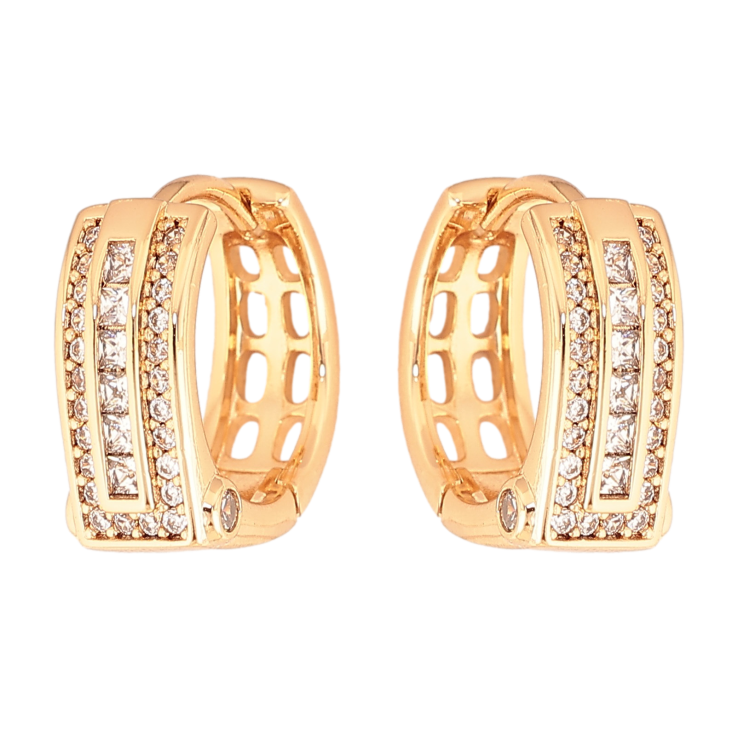 Серьги Xuping цвет Позолота 18K колечки "Узор с кристаллами" фото №17 Серьги Xuping цвет Позолота 18K колечки "Узор с кристаллами" фото №17