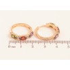 Серьги Xuping цвет Позолота 18K колечки "Узор с разноцветными кристаллами" фото №2 Серьги Xuping цвет Позолота 18K колечки "Узор с разноцветными кристаллами" фото №2