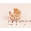 Сережки Xuping колір Позолота 18K моно-каффа "Візерунок з кристалами та перлинами" фото №2 Сережки Xuping колір Позолота 18K моно-каффа "Візерунок з кристалами та перлинами" фото №2