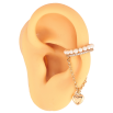 Серьги Xuping цвет Позолота 18K моно-каффа "Дорожка жемчужин с подвеской сердечко" фото №3 Серьги Xuping цвет Позолота 18K моно-каффа "Дорожка жемчужин с подвеской сердечко" фото №3
