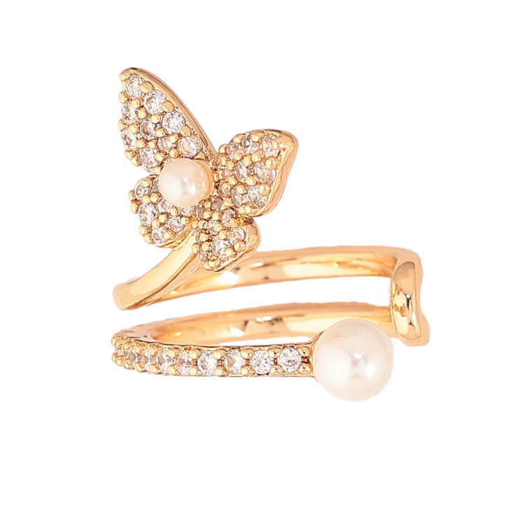 Серьги Xuping цвет Позолота 18K моно-каффа "Бабочка с кристаллами и жемчужинами" на правое ухо фото №19 Серьги Xuping цвет Позолота 18K моно-каффа "Бабочка с кристаллами и жемчужинами" на правое ухо фото №19
