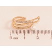 Серьги Xuping цвет Позолота 18K моно-каффа "Узор с кристаллами и жемчужиной" фото №2
