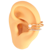 Серьги Xuping цвет Позолота 18K моно-каффа "Узор с кристаллами и жемчужиной" фото №3