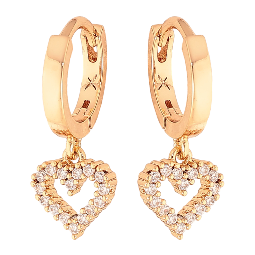 Сережки Xuping колір Позолота 18K підвіски на колечках "Сердечка" фото №1 Сережки Xuping колір Позолота 18K підвіски на колечках "Сердечка" фото №1