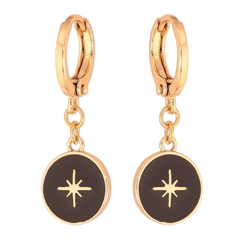 Серьги Xuping цвет Позолота 18K подвески на колечках "Звезда" фото №1 Серьги Xuping цвет Позолота 18K подвески на колечках "Звезда" фото №1