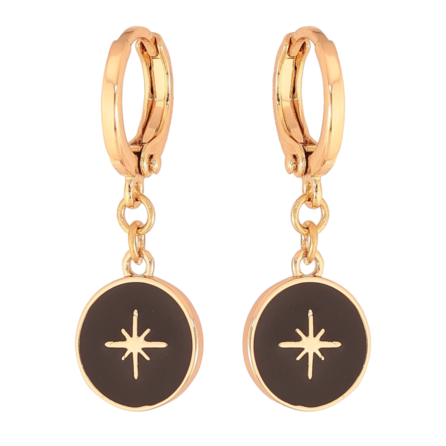 Сережки Xuping колір Позолота 18K підвіски на колечках "Зірка" фото №1 Сережки Xuping колір Позолота 18K підвіски на колечках "Зірка" фото №1